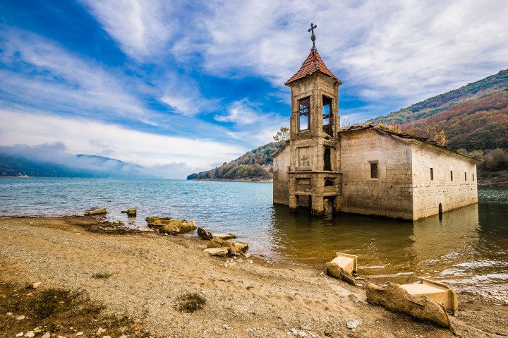 Evocative photos of churches submerged in water